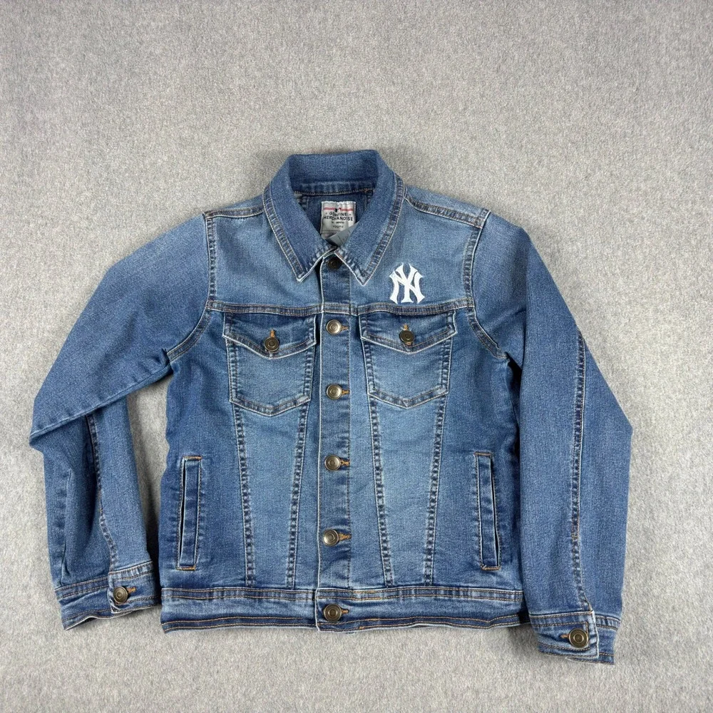 NY Yankees MLB Genuine Merch Youth Small 7/8‎ Denim Jacket Blue